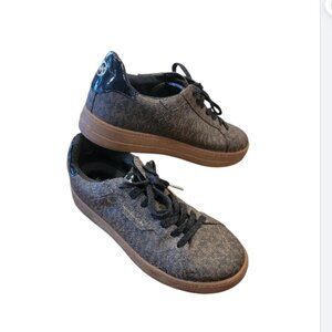 Michael Kors Brown MK Monogram Logo Platform Sneakers